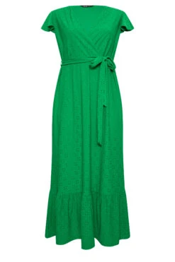YOURS Curve Green Broderie Anglaise Wrap Maxi Dress 10 YOURS Curve Green Broderie Anglaise Wrap Maxi Dress -Saga Dresses Shop 1a57712c f055 44 137539 X