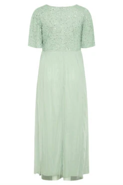 LUXE Curve Sage Green Sequin Hand Embellished Maxi Dress 11 LUXE Curve Sage Green Sequin Hand Embellished Maxi Dress -Saga Dresses Shop 1b021d1b 7ff3 49 161155 BK