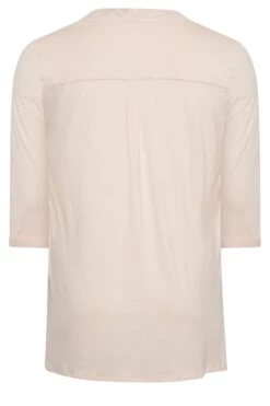 YOURS Curve Light Pink Half Placket Blouse -Saga Dresses Shop 1b6920cc 1076 4c 174293 Y