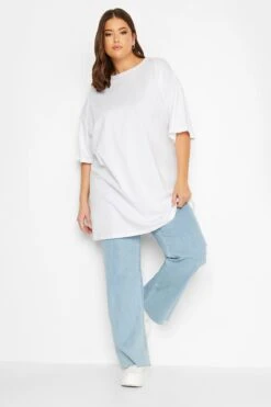 YOURS Curve 2 PACK White & Green 'Miami' Tunic T-Shirts -Saga Dresses Shop 1b87dd4b e94a 4c 320771 B