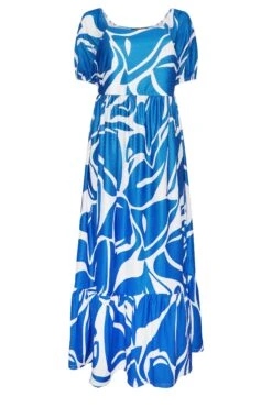 YOURS Curve Blue Swirl Print Maxi Dress -Saga Dresses Shop 1be6eab6 a7db 4a 137546 X