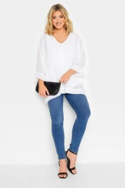 YOURS LONDON Curve White Chiffon Cape Blouse