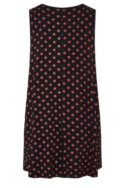 YOURS Curve Black & Red Back Polka Dot Print Vest Top -Saga Dresses Shop 1c29e750 ebda 40 302254 Y