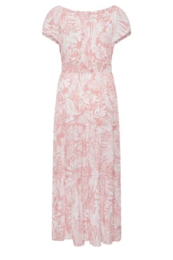 YOURS Curve Pink Tropical Print Bardot Maxi Dress 11 YOURS Curve Pink Tropical Print Bardot Maxi Dress -Saga Dresses Shop 1c34a36e 8a2c 4b 137325 Y