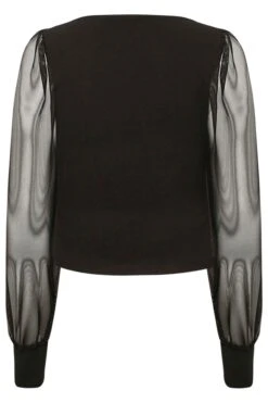 YOURS PETITE Curve Black Mesh Sleeve Corset Top -Saga Dresses Shop 1c5256d4 f935 4b 174437 Y