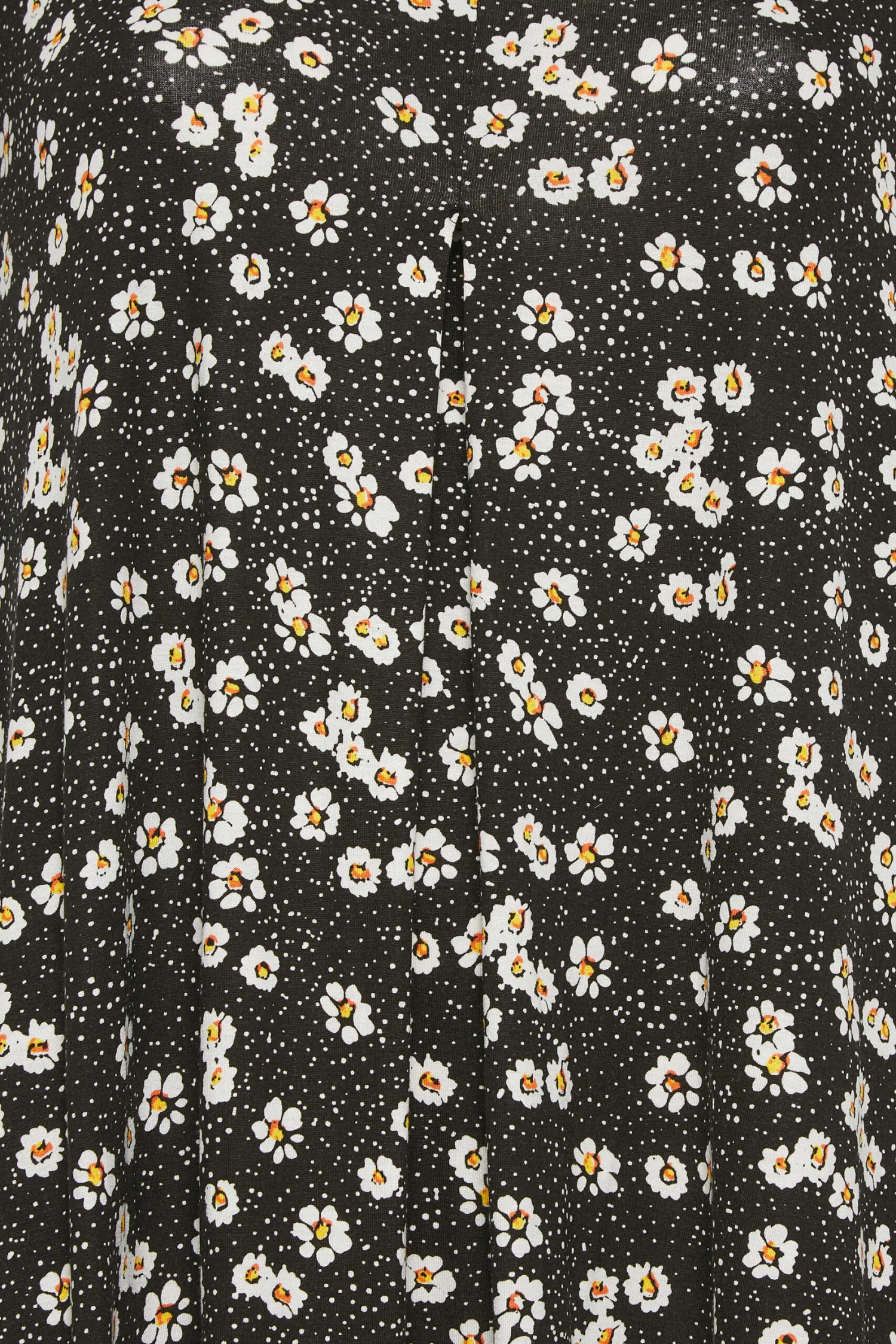 YOURS Curve Black Pleat Front Daisy Maxi Dress 4 YOURS Curve Black Pleat Front Daisy Maxi Dress - Image 4