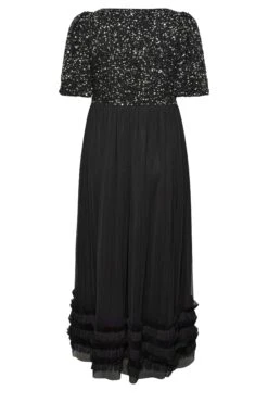 LUXE Curve Black Sequin Sweetheart Ruffle Maxi Dress 11 LUXE Curve Black Sequin Sweetheart Ruffle Maxi Dress -Saga Dresses Shop 1df3de03 40dc 47 161991 Y