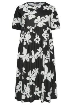 LIMITED COLLECTION Curve Black Floral Print Midaxi Smock Dress 10 LIMITED COLLECTION Curve Black Floral Print Midaxi Smock Dress -Saga Dresses Shop 1eb5e123 e6ee 42 215725 X