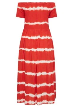 YOURS Curve Red Tie Dye Bardot Maxi Dress -Saga Dresses Shop 1eda1b93 db72 4b 137344 Y