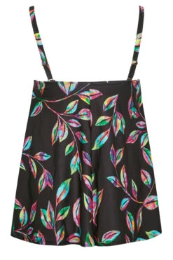 YOURS Curve Black Tropical Print Tankini Top -Saga Dresses Shop 1f484fb0 ff22 4a 150312 Y