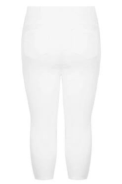 YOURS Curve White Cropped Stretch JENNY Jeggings -Saga Dresses Shop 1fd52b7e df59 47 144467 BK