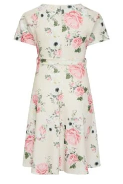 YOURS LONDON Curve Ivory White Floral Wrap Skater Dress -Saga Dresses Shop 2033e6d9 ad0d 47 162136 Y
