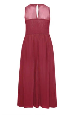 YOURS LONDON Curve Burgundy Red Lace Front Chiffon Maxi Dress -Saga Dresses Shop 20756a57 82a7 4f 161504 Y