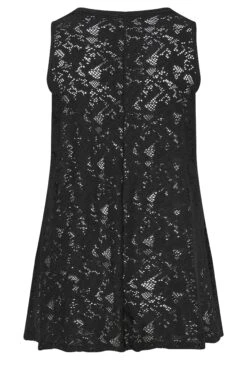 YOURS Curve Black Lace Swing Vest Top -Saga Dresses Shop 2152c6fe ebeb 4e 301013 Y