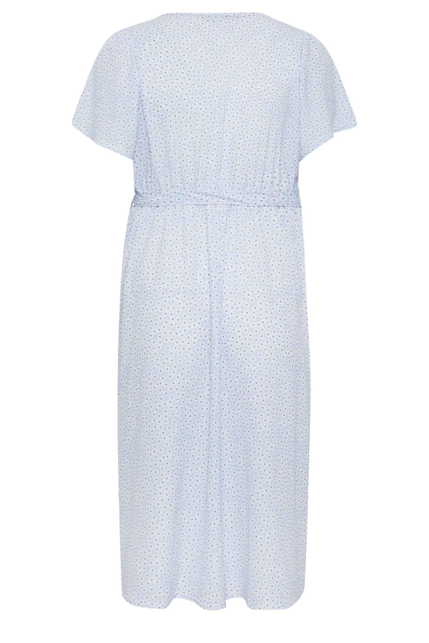 LIMITED COLLECTION Curve Blue Ditsy Floral Print Wrap Dress 6 LIMITED COLLECTION Curve Blue Ditsy Floral Print Wrap Dress - Image 6