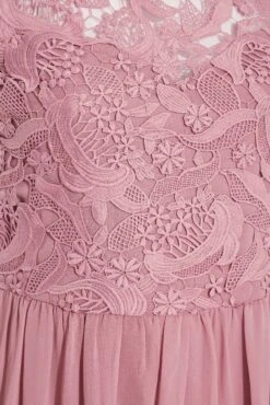 YOURS LONDON Curve Pink Lace Front Chiffon Maxi Dress -Saga Dresses Shop 22a5729f 08a7 42 161004 S
