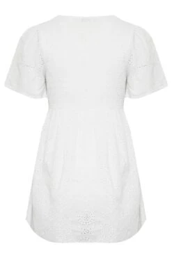 YOURS Curve White Broderie Anglaise Shirred Top -Saga Dresses Shop 22e9d8dc 2c2b 40 330067 Y