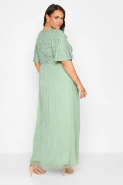 LUXE Curve Sage Green Sequin Hand Embellished Maxi Dress 8 LUXE Curve Sage Green Sequin Hand Embellished Maxi Dress -Saga Dresses Shop 22e9d982 52c2 4d 161155 D