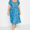 LIMITED COLLECTION Curve Blue Leopard Print Midaxi Dress