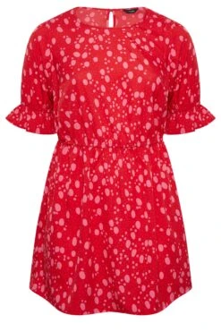 YOURS Curve Red Polka Dot Print Blouse -Saga Dresses Shop 24417439 962d 4d 131781 X