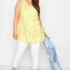 YOURS Curve Yellow Pointelle Vest Top
