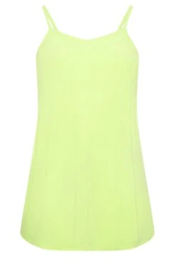 YOURS Curve Lime Green Ribbed Swing Cami Vest Top -Saga Dresses Shop 248b3711 e64f 43 320917 X