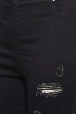 YOURS Curve Black Stretch Ripped Cropped JENNY Jeggings -Saga Dresses Shop 2498eba5 67aa 4c 144703 Z