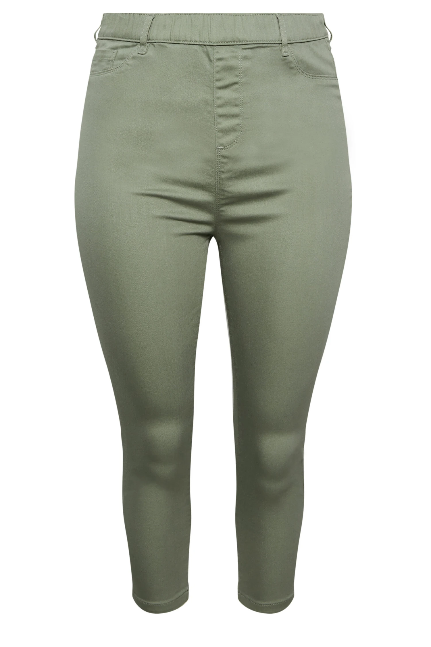 YOURS Curve Sage Green Cropped Stretch GRACE Jeggings 3 YOURS Curve Sage Green Cropped Stretch GRACE Jeggings - Image 3