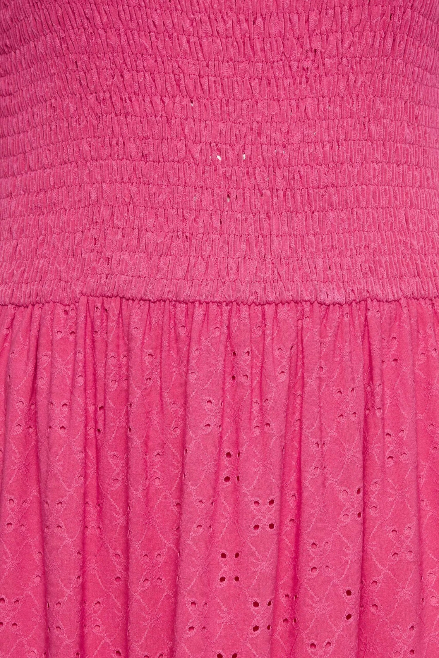 YOURS Curve Pink Shirred Broderie Anglaise Midaxi Dress 4 YOURS Curve Pink Shirred Broderie Anglaise Midaxi Dress - Image 4