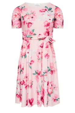 YOURS LONDON Curve Pink Floral Print Skater Dress -Saga Dresses Shop 25a7a3fd a7c8 45 162215 X