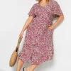 YOURS Curve Red Ditsy Print Tea Dress