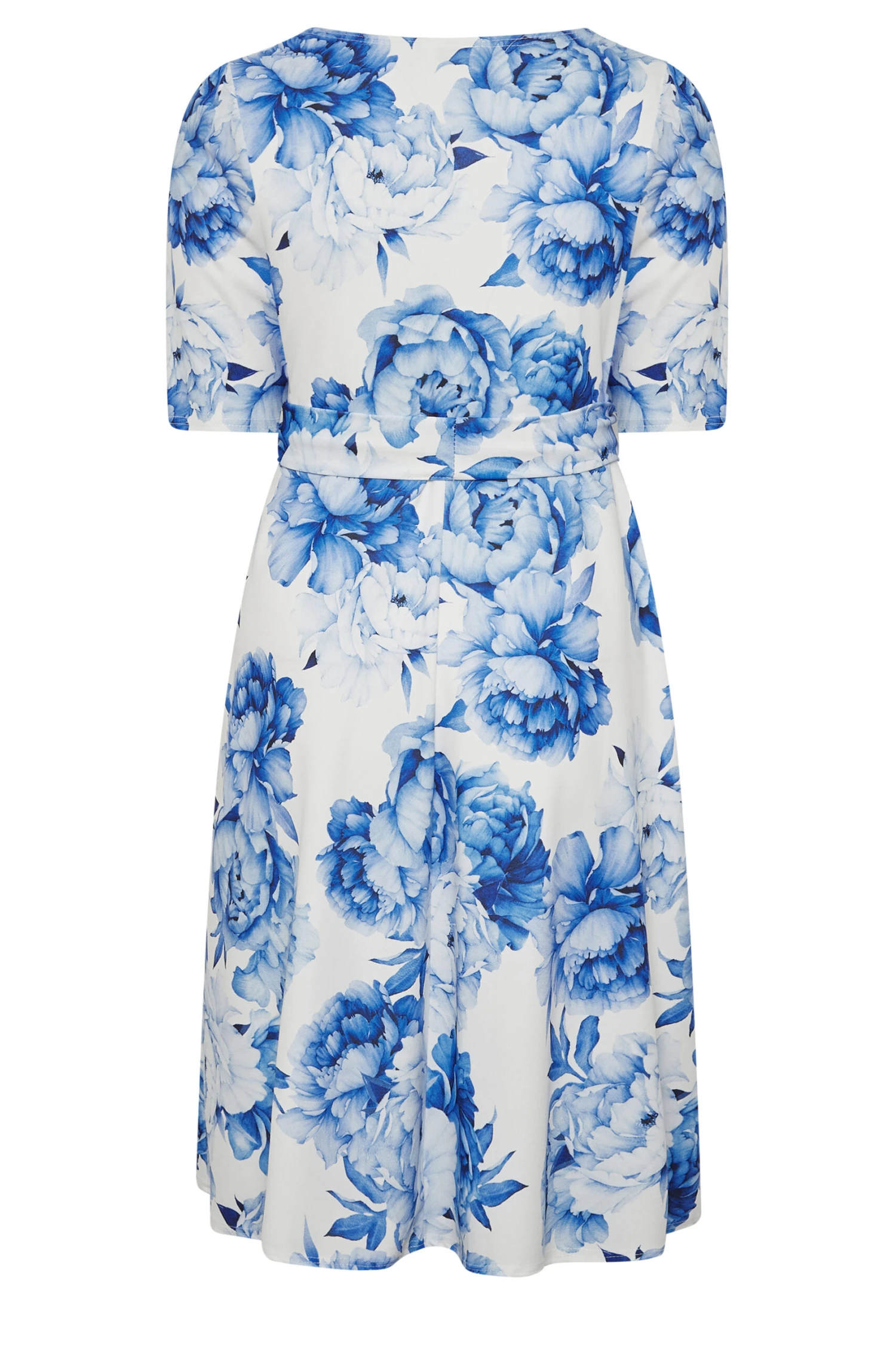 YOURS LONDON Curve White & Blue Notch Neck Floral Dress 6 YOURS LONDON Curve White & Blue Notch Neck Floral Dress - Image 6