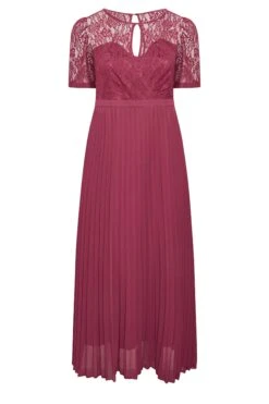 YOURS LONDON Curve Burgundy Red Lace Puff Sleeve Pleated Maxi Dress 10 YOURS LONDON Curve Burgundy Red Lace Puff Sleeve Pleated Maxi Dress -Saga Dresses Shop 26d15948 0fb0 4e 161904 X