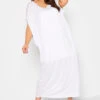 YOURS Curve White Double Layered Midi Dress