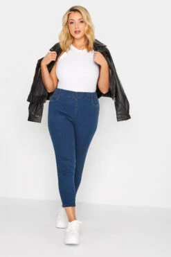 YOURS Curve Blue Stretch Cropped JENNY Jeggings