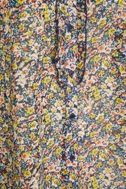 YOURS Curve Navy Blue Floral Print Sleeveless Frill Swing Blouse -Saga Dresses Shop 27a6bb51 d484 43 173882 Z