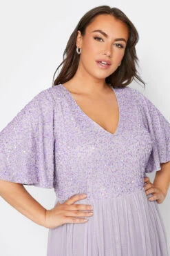 LUXE Curve Lilac Purple Sequin Hand Embellished Maxi Dress 8 LUXE Curve Lilac Purple Sequin Hand Embellished Maxi Dress -Saga Dresses Shop 27b0cc09 e38b 49 161154 E