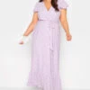 YOURS Curve Lilac Purple Broderie Anglaise Maxi Dress
