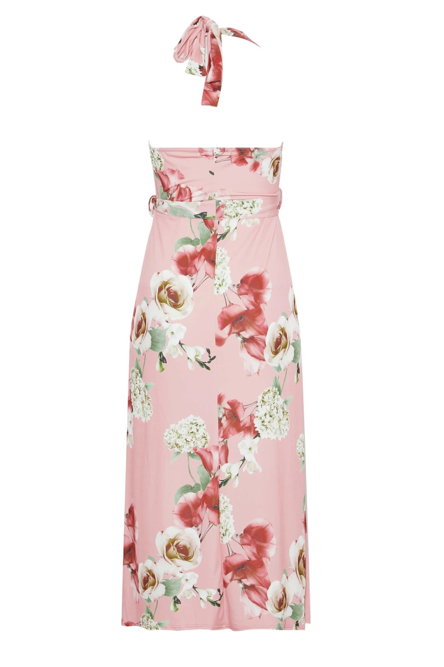 YOURS LONDON Curve Pink Floral Halter Neck Dress 6 YOURS LONDON Curve Pink Floral Halter Neck Dress - Image 6