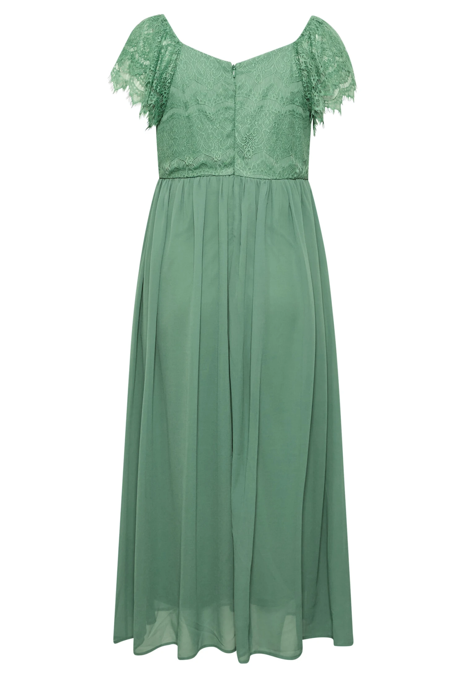 YOURS LONDON Curve Green Lace Detail Wrap Maxi Dress 6 YOURS LONDON Curve Green Lace Detail Wrap Maxi Dress - Image 6