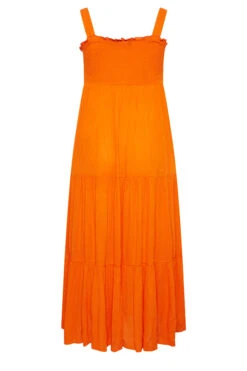 YOURS Curve Orange Shirred Strappy Sundress -Saga Dresses Shop 28e1199e 0c36 44 137431 Y