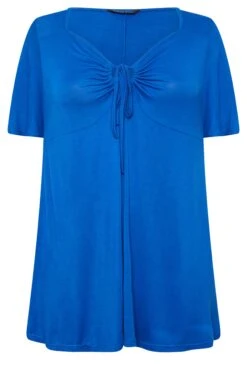 LIMITED COLLECTION Curve Cobalt Blue Tie Neck Top -Saga Dresses Shop 2905bb32 b65a 45 215727 X