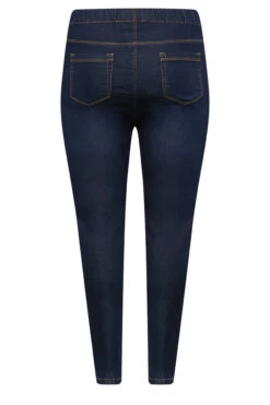 YOURS Curve Indigo Blue Distressed Hem Stretch Jeggings -Saga Dresses Shop 2946aea0 00ef 45 143094 Y