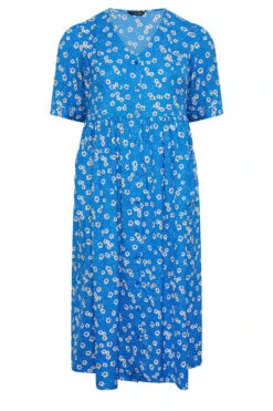 YOURS Curve Blue Daisy Print Smock Dress 10 YOURS Curve Blue Daisy Print Smock Dress -Saga Dresses Shop 2a0211fc ad04 42 137365 X