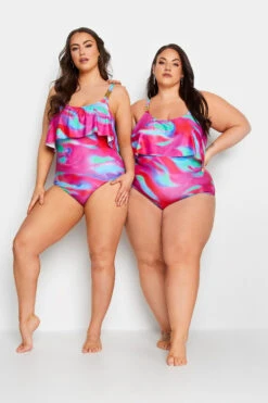 YOURS Curve Pink Swirl Print Frill Chain Tummy Control Swimsuit 15 YOURS Curve Pink Swirl Print Frill Chain Tummy Control Swimsuit -Saga Dresses Shop 2a71e8aa c80b 43 150310 E