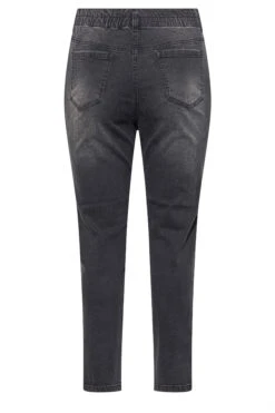 YOURS Curve Black Ripped Elasticated Stretch MOM Jeans -Saga Dresses Shop 2ac38cbf fb6d 42 143019 Y