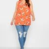 YOURS Curve Red Floral Vest Top