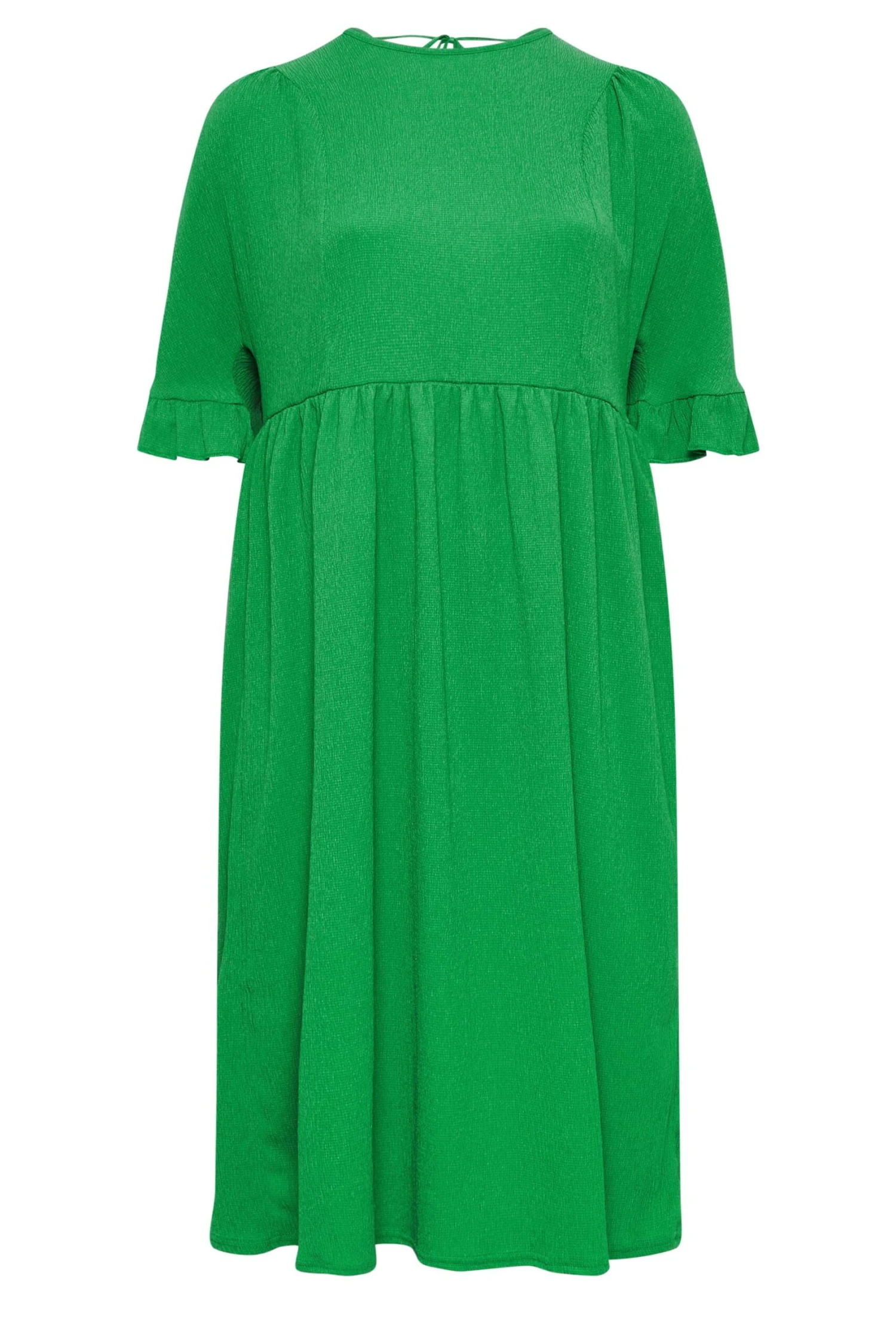 YOURS Curve Green Textured Smock Midi Dress 6 YOURS Curve Green Textured Smock Midi Dress - Image 6