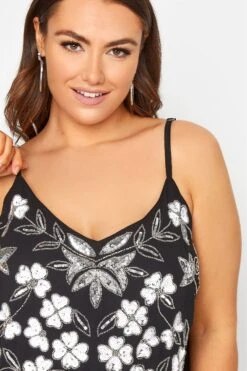 LUXE Black Sequin & Lace Hand Embellished Cami Top -Saga Dresses Shop 2c3868c4 f1e4 4b 157942 D