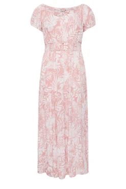 YOURS Curve Pink Tropical Print Bardot Maxi Dress 10 YOURS Curve Pink Tropical Print Bardot Maxi Dress -Saga Dresses Shop 2c814516 792a 4f 137325 X